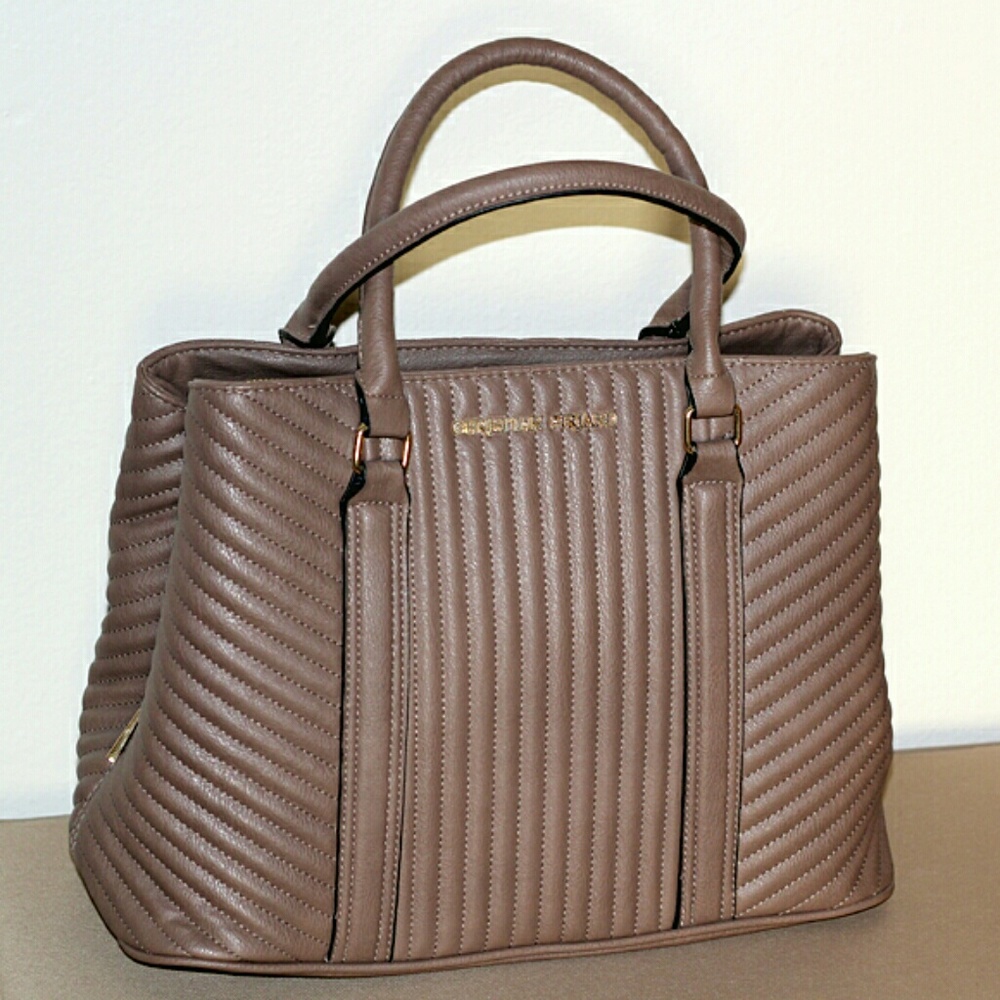 Christian Siriano Taupe Quilted Bag